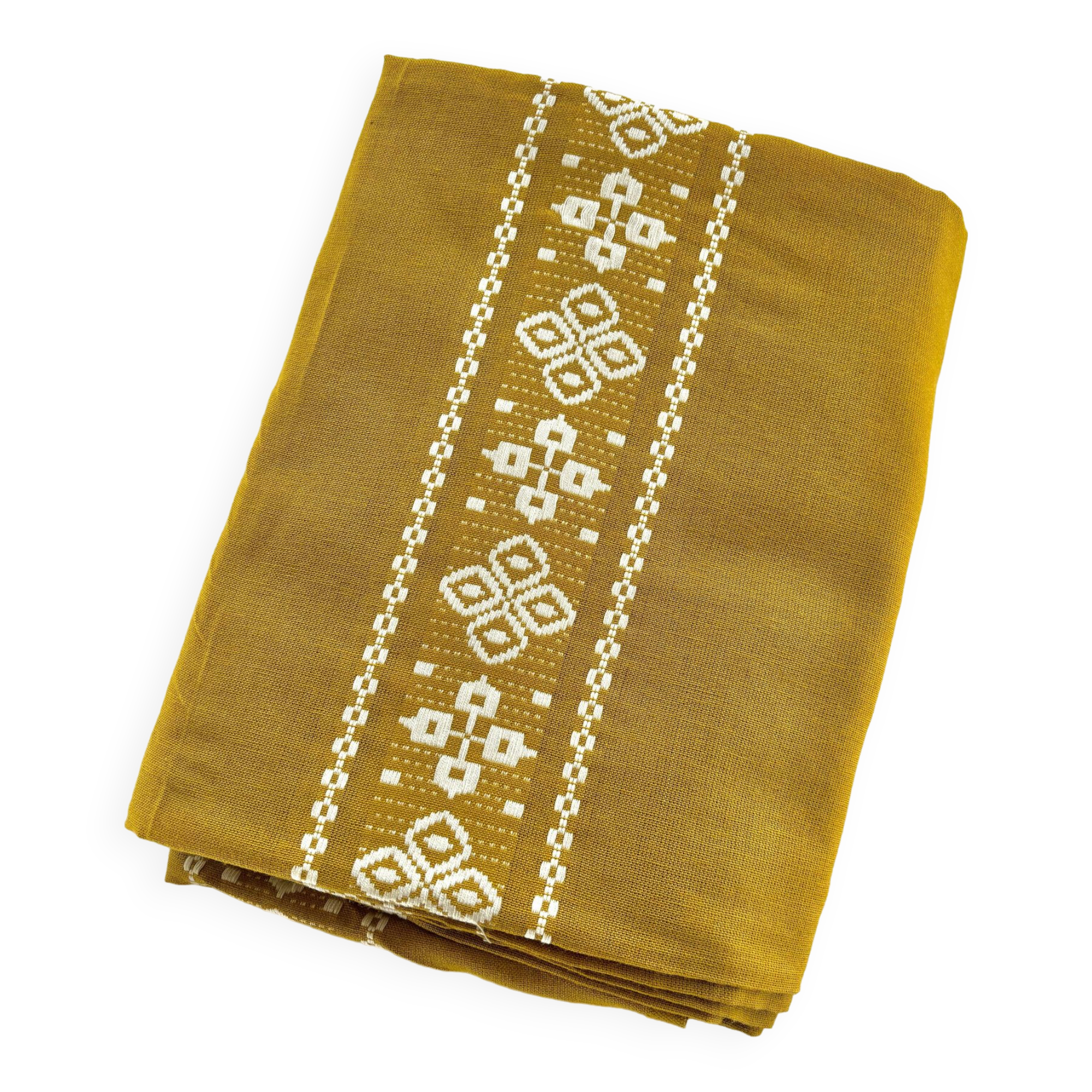 Basque pattern tablecloth, mustard
