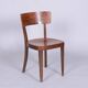 Art Deco Czech Chairs in Beech and Walnut from Thonet, 1940s, Set of 4