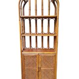 Rattan furniture and canning with vintage shelves