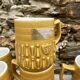 Vintage BP ceramic mugs from the 1970s.