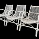 Série de 3 fauteuils rotin années 1970
