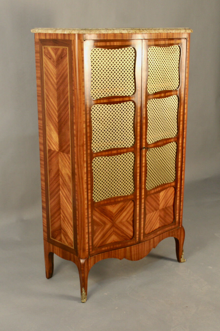 Showcase library mesh marquetée louis xv