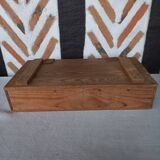 Old compartmentalized wooden box crate