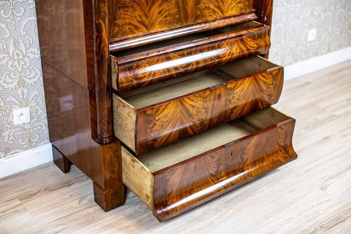 Antique Biedermeier Mahogany Secretary, 1850