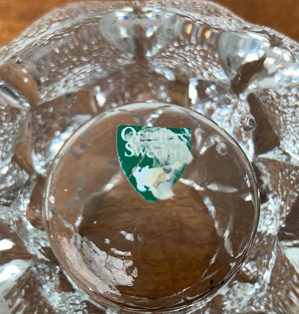 Nimbus Glass Candle Holder by Berit Johansson for Orrefors, Sweden, 1970s