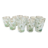 12 verres à liqueur muguet vintage