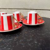 Striped cups and saucers