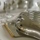 Silver-plated metal shell dish