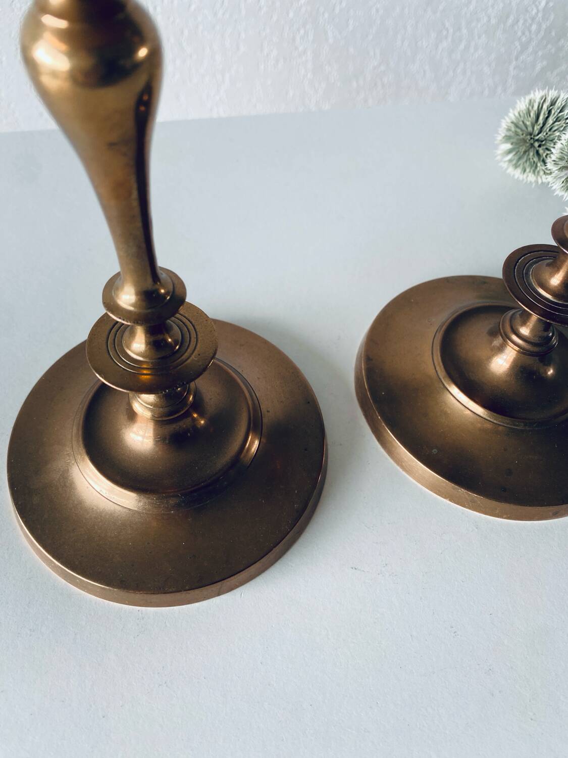 Pair of bronze candlesticks