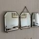 Vintage 1920s triptych barber mirror Art Deco hexagonal crystal - 33 x 78 cm