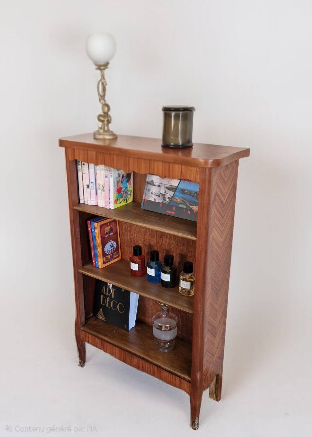 Bibus marquetry in rosewood, Transition style - Mid 20th century