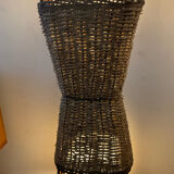 Vintage rattan and raffia floor lamp