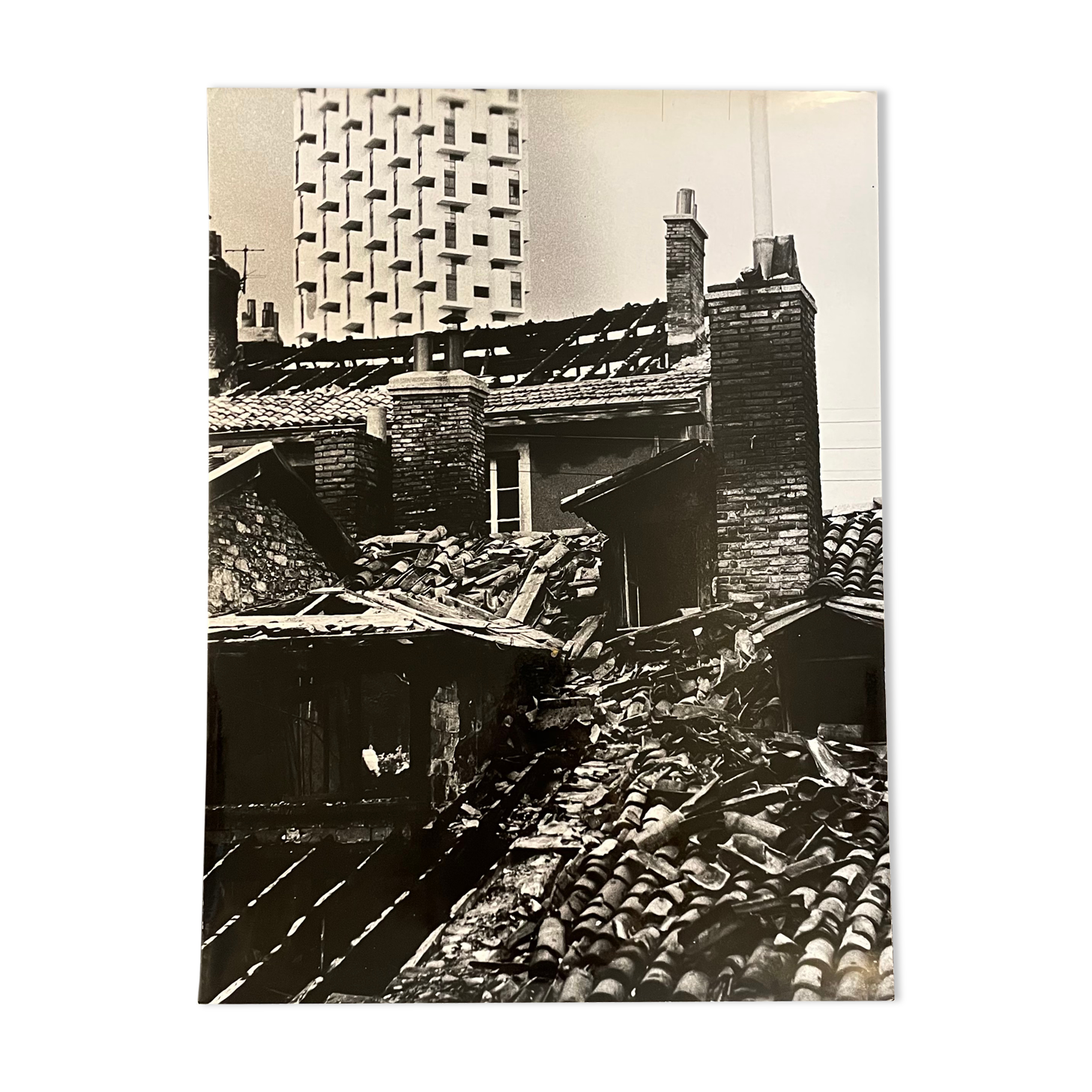 Photograph black and white silver print circa 1970 architecture