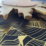 Golden wood “witch’s eye” sun mirror