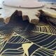 Golden wood “witch’s eye” sun mirror