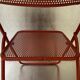 Old folding chair metal perforated red 60s, 70s, vintage