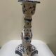 White-blue earthenware candlestick