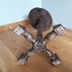 Rustic plant-holder harness in turned solid wood
