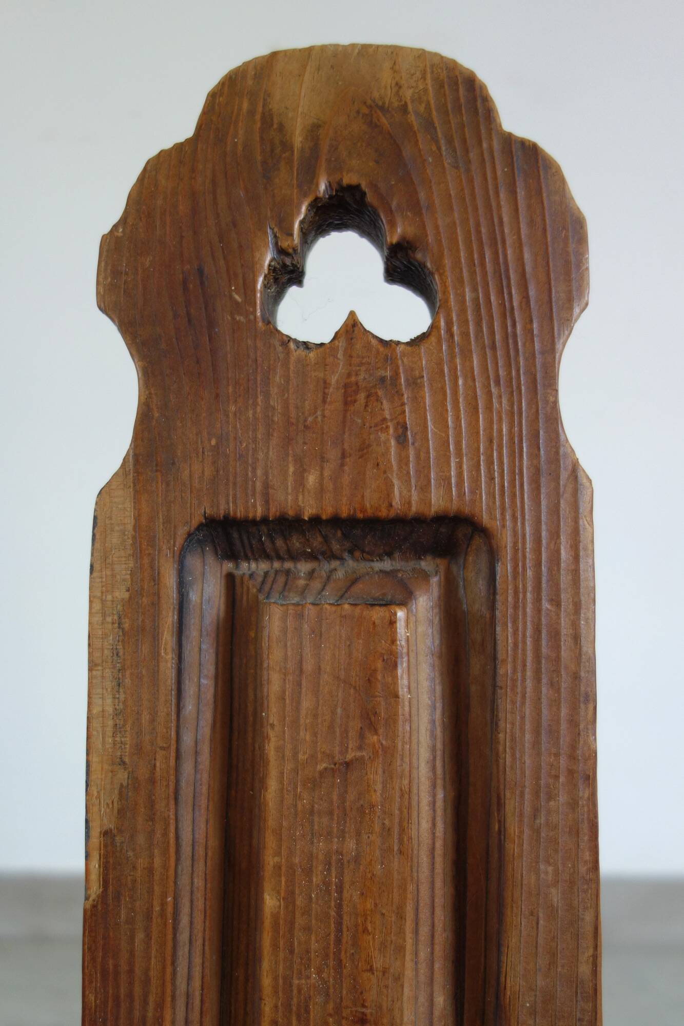 Brutalist Tripod Chair in Sculpted Wood, France