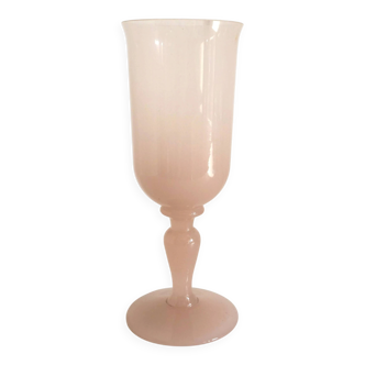 Pink opaline pedestal vase