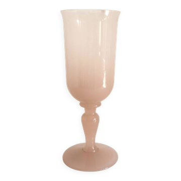 Pink opaline pedestal vase