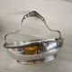 Silver-plated metal basket with Phenix silver hallmarks