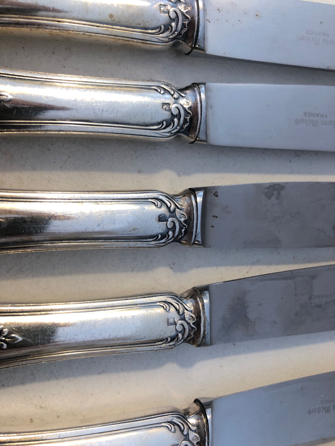 6 Saint Medard knives, 1900