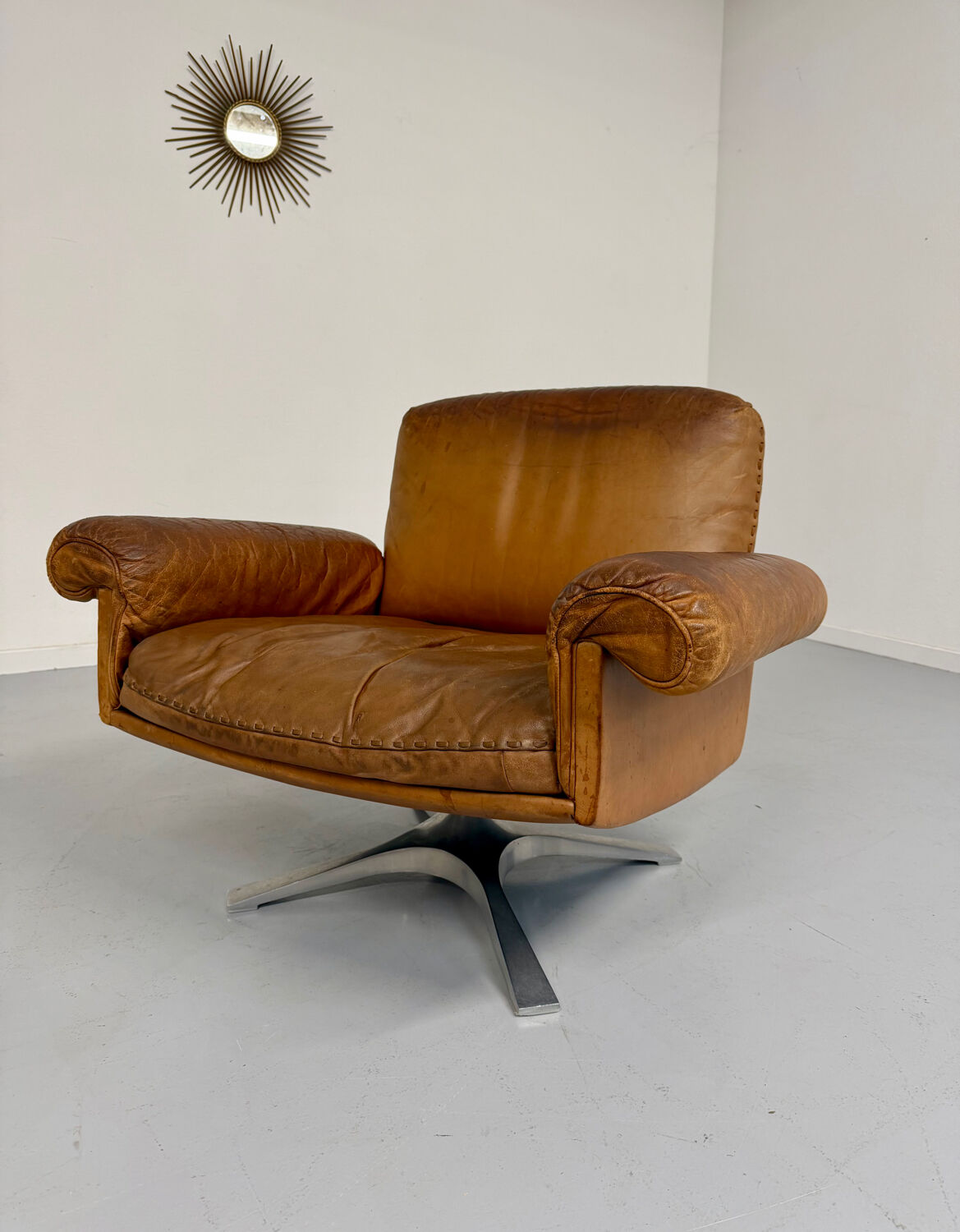 Vintage DE SEDE DS-31 brown leather armchair from the 1970s