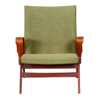 Original Mid-Century Green Beech Armchair, Tatra - Pravenec, Czechia, 1950s