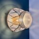 Vintage Art Deco white and gold glass globe wall/ceiling light.