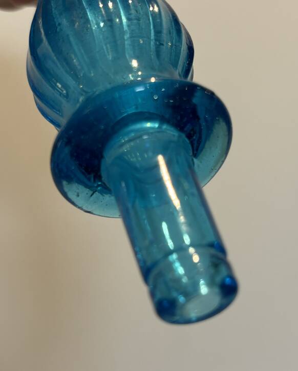 Vintage Empoli Glass Decanter with Stopper, Italy, 1960s