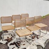 Set of 6 B32 chairs Marcel Breuer Italy design -1970s
