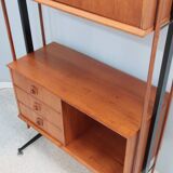 Mid century modular blonde teak bookcase 1960s