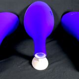 Carlo nason, 3 postmodern sconces, blue murano glass for "murano due"