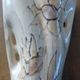Beige vase by vallauris with flower pattern - excellent condition