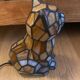 Lampe chat vintage en verre et métal