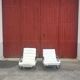 Paire de rocking chair vintage chrome et cuir