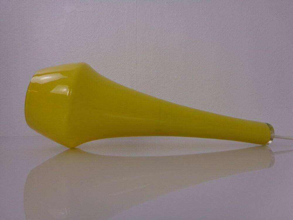 Yellow Teardrop Glass Ceiling Lamp from Holmegaard, Denmark, 1960s