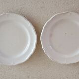 2 ivory plates with godrons