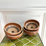 4 bols poterie artisanale ancienne