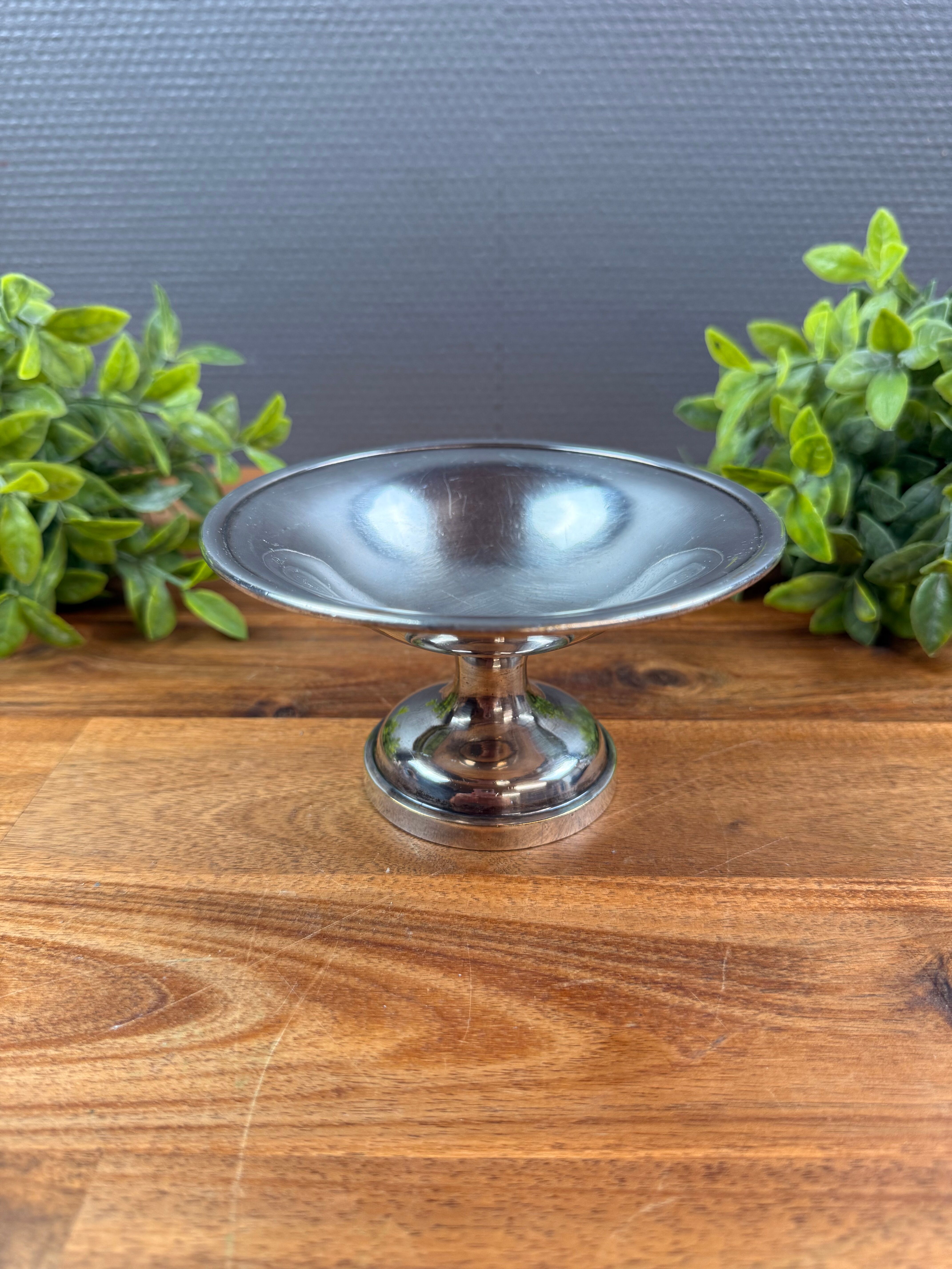 Small Christofle Silver-Plated Metal Tray on Stand