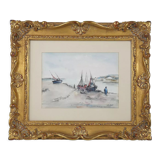 "Bateaux à marée basse" par Abillet