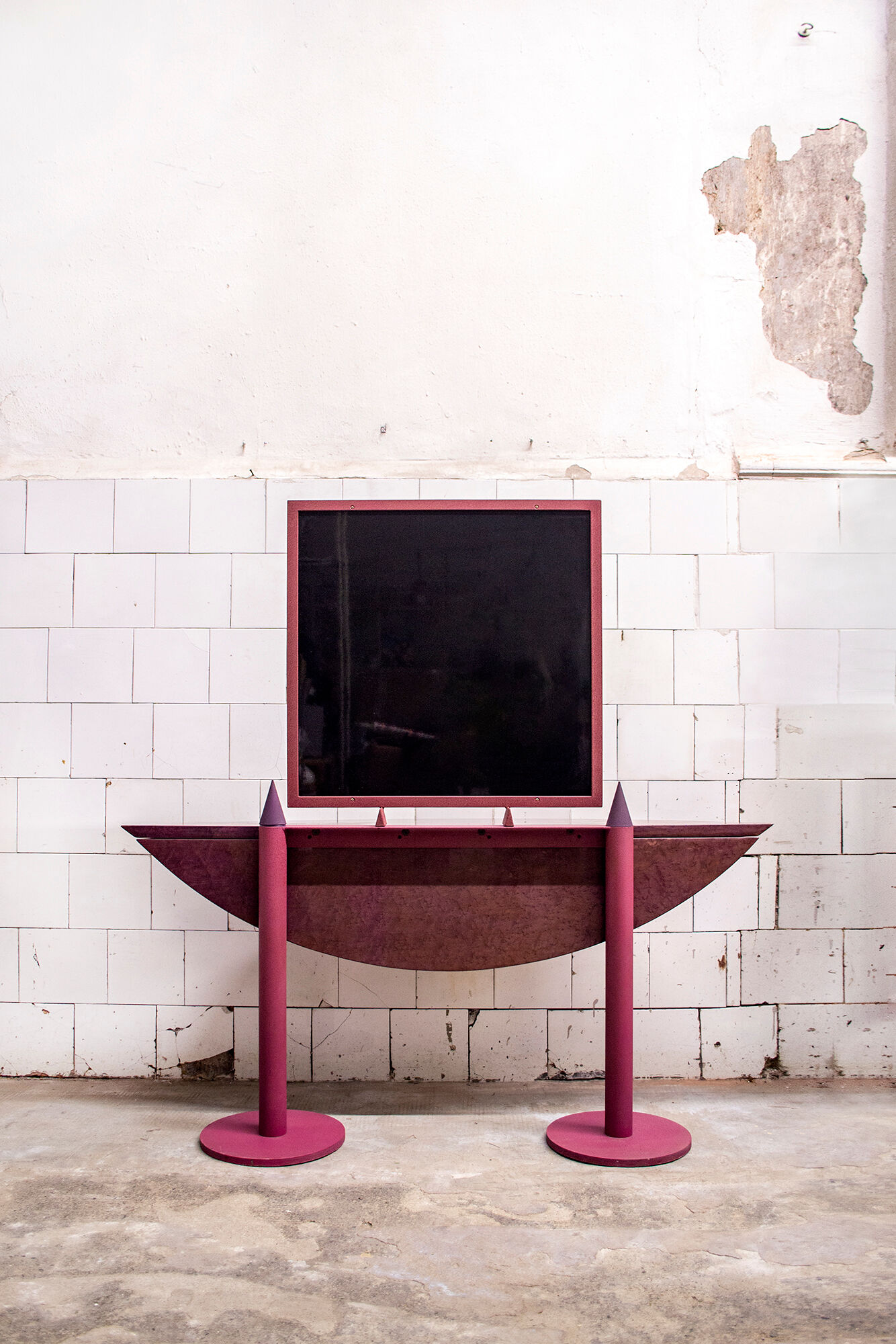 Console avec miroir postmoderne par Saporiti Italia, années 80