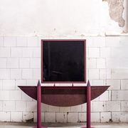 Console with postmodern mirror by Saporiti Italia, 80s