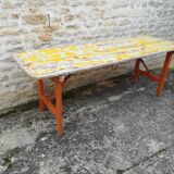 Folding brewery table
