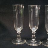 5 Anciennes Flûtes À Champagne En Cristal Baccarat ? Saint Louis ?