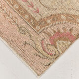 2x7 shades of red & beige vintage runner rug, 77x222cm