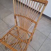 Rattan and bamboo desk with chair - Audoux Minet style from the 1970s.