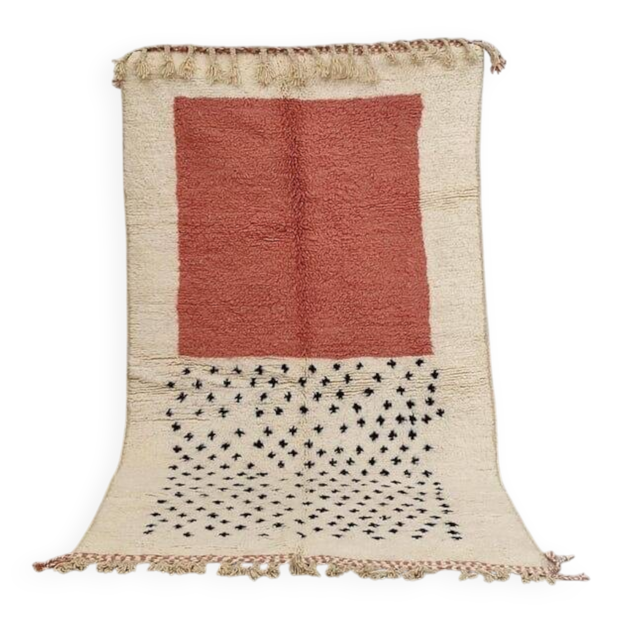 Tapis en laine pure fait main traditionnelle taille 100 x 200 cm