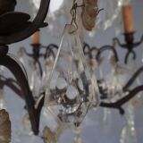 Hanging crystal chandelier and bronze 1900